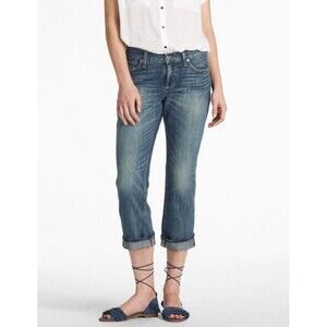 Lucky Brand Women's Easy Rider Crop Size 8 Blue Jeans Distressed